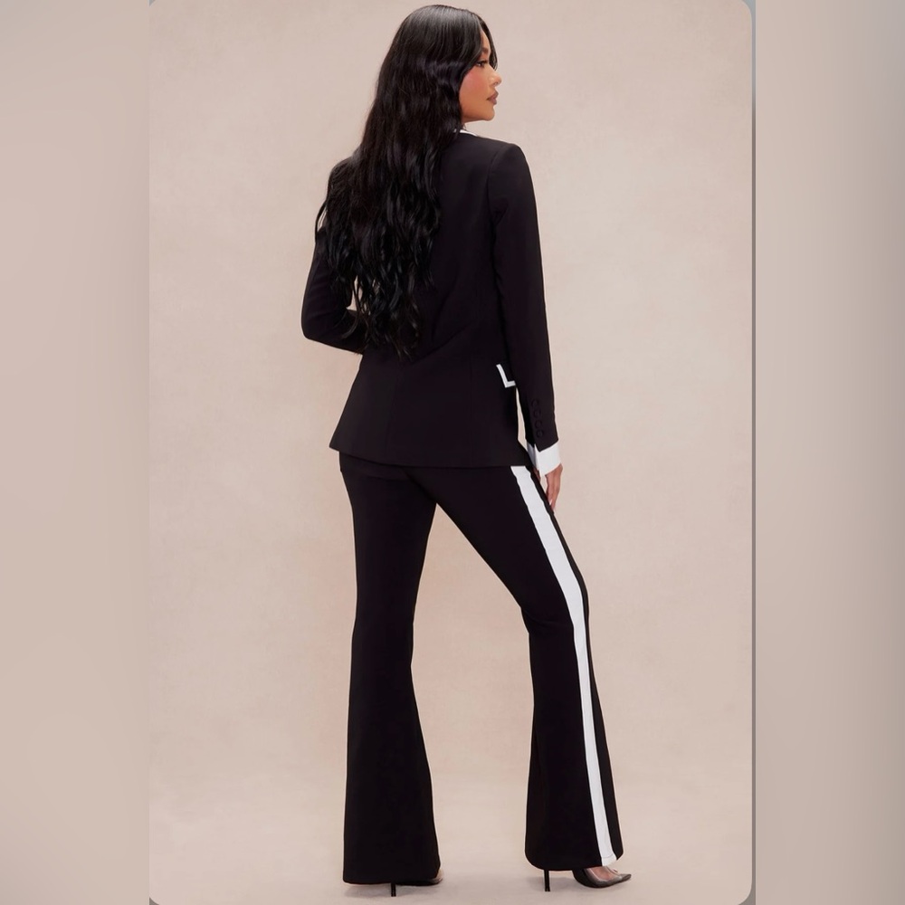 Black and White Women's Flared Pants